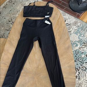Gymshark Black Sports Bra and Leggings Set